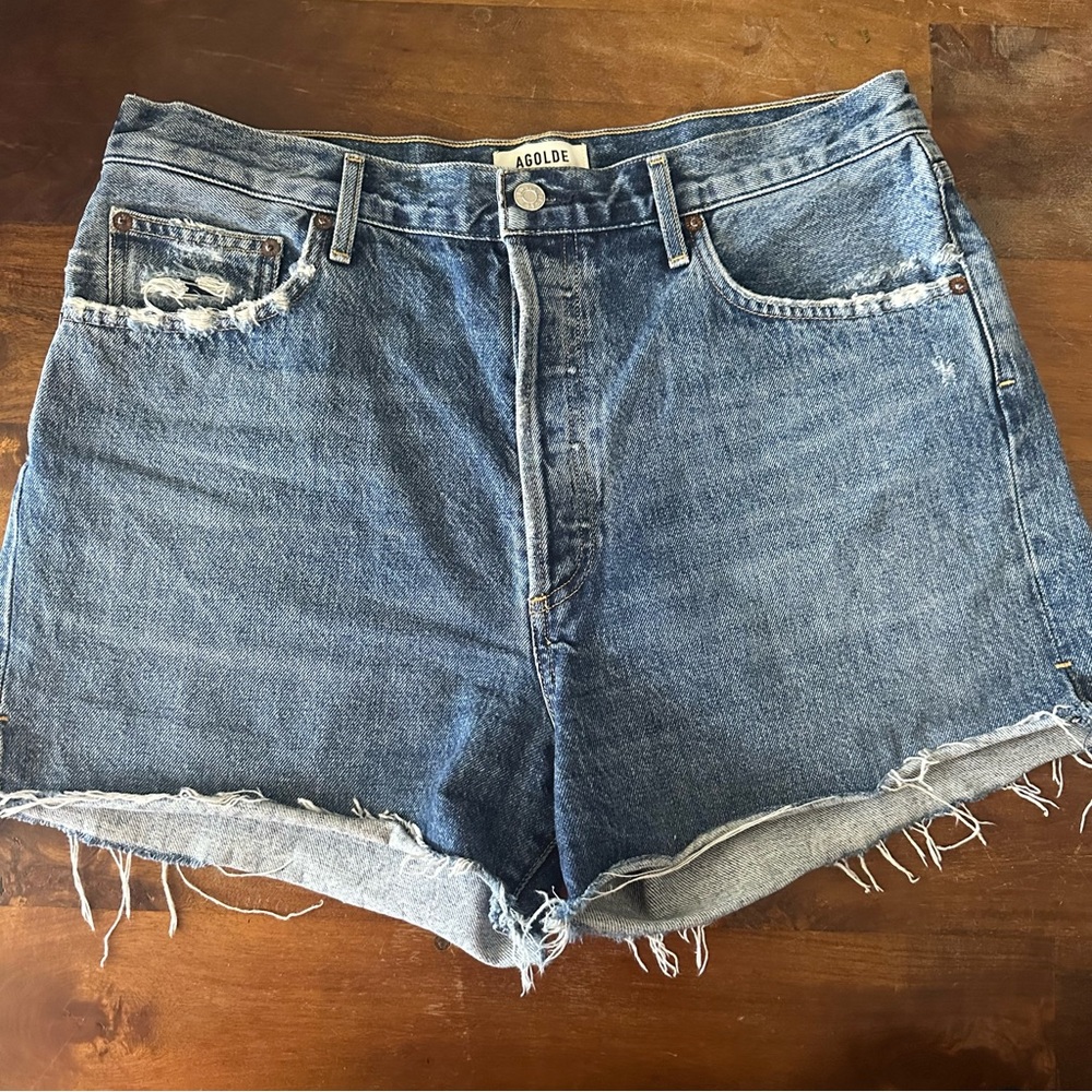 Agolde Dee Distressed Blue Jean Shorts Ladies size 32